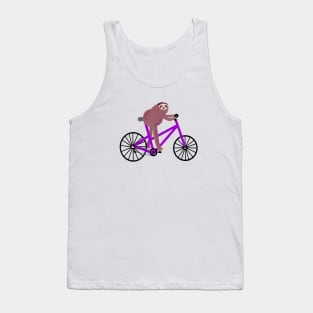 Sloth On A Purple Bike Tank Top